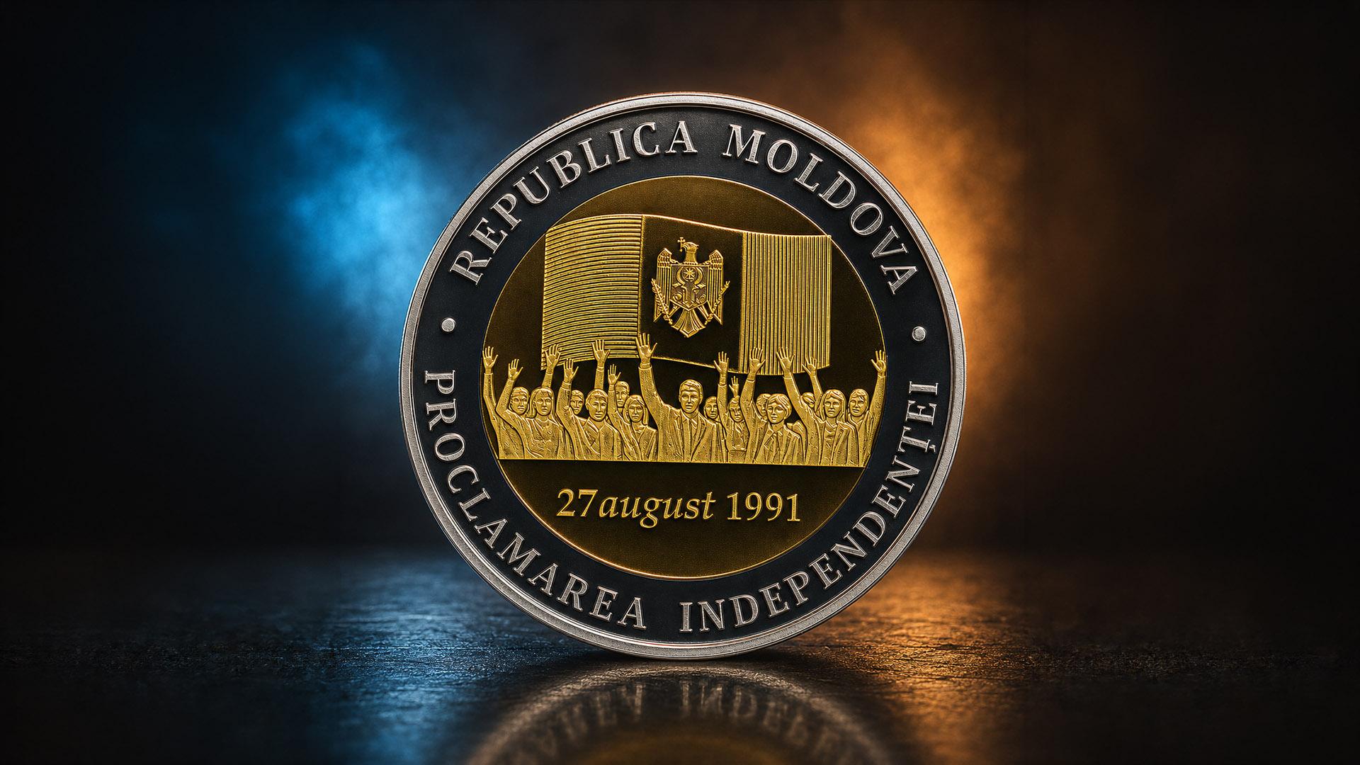 Detaliu al monedei comemorative